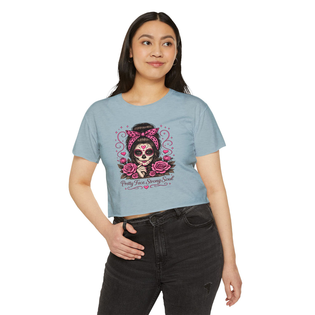 Pretty Face. Strong Soul. Crop Tee
