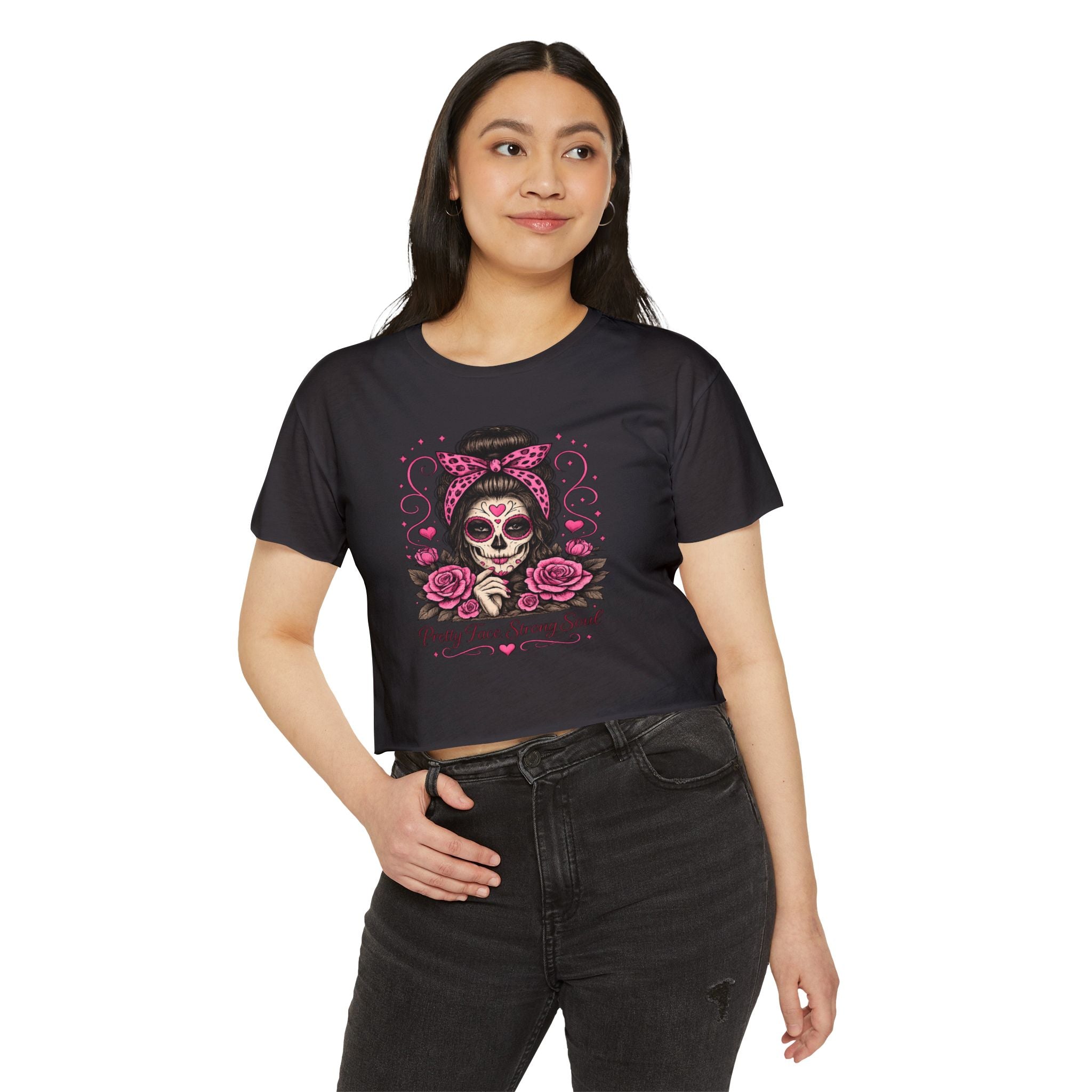 Pretty Face. Strong Soul. Crop Tee